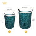 thumbnail image 3 of Goofa teal sparkling Printed Circular Hamper,Laundry Basket with Handles,Storage Baskets Foldable,Large Capacity Laundry Hamper-, 3 of 6