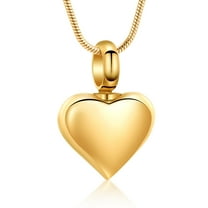 Small Heart Cremation Urn Necklace for Ashes Stainless Steel Memorial Ash Pendant Keepsake Jewelry