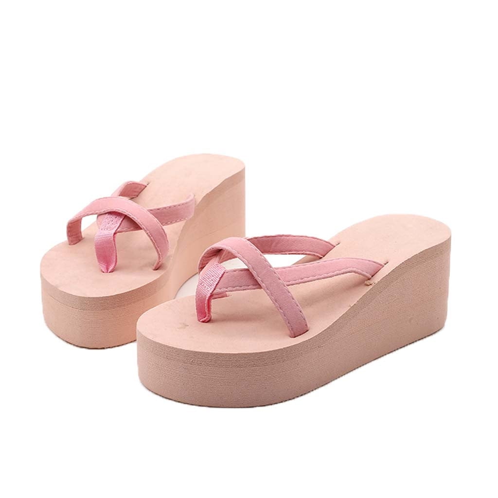 ❤ Womens Ladies Bohemia Flower Home Outdoor Wedges Beach Shoes Sandals Slippers Indoor Outdoor Beach Platform/Wedge/High Heel Sandals Slippers for Ladies Hot Sale Clearance 