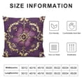 thumbnail image 5 of SHANXI Throw Pillow Covers Decoration Gold Flower Purple Brown and Beige Art Asia Asian Backdrop for Living Room Bedroom Sofa 12x12in, 5 of 5