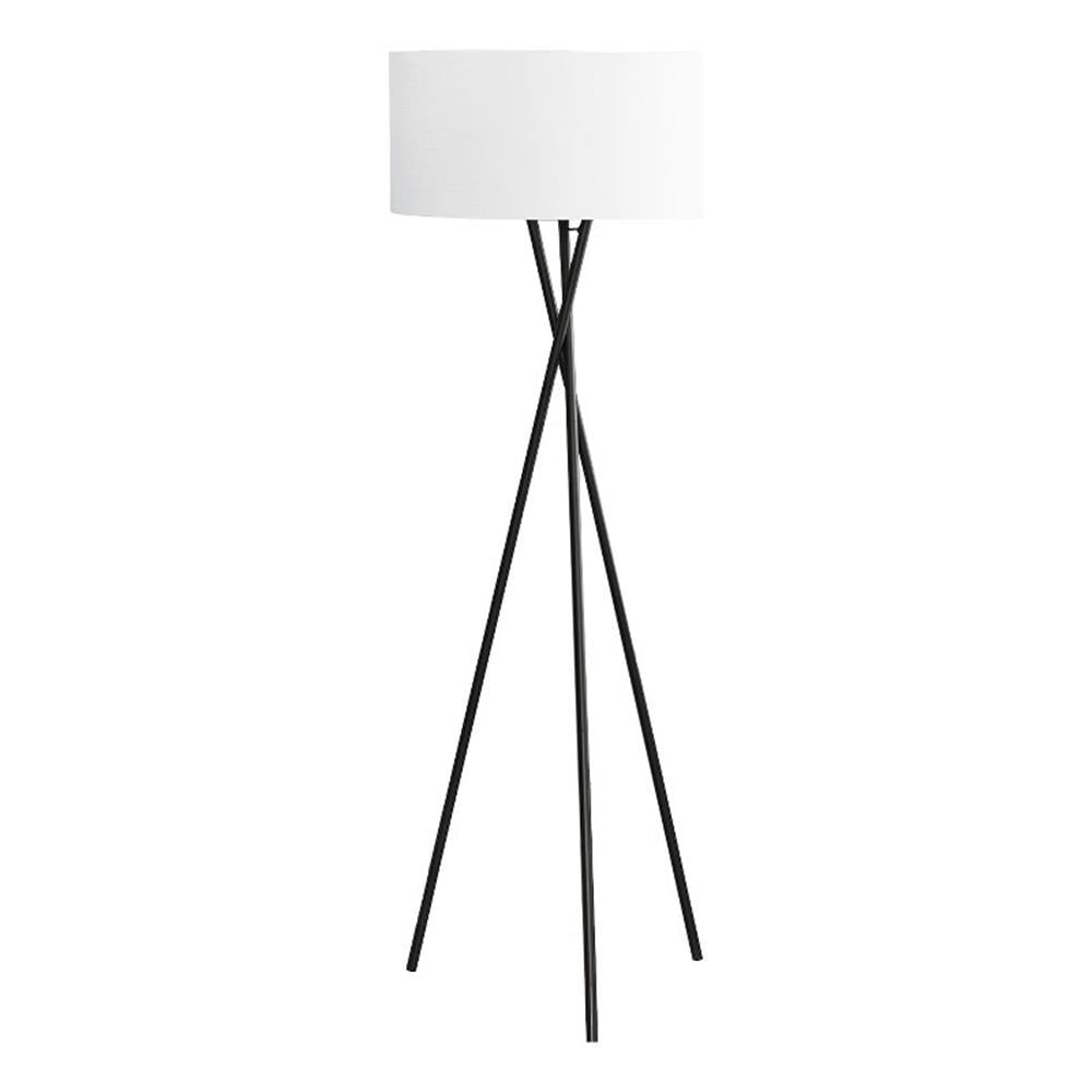 Lighting - 62"H - Floor Lamp - Black Metal - Ivory Shade - Contemporary