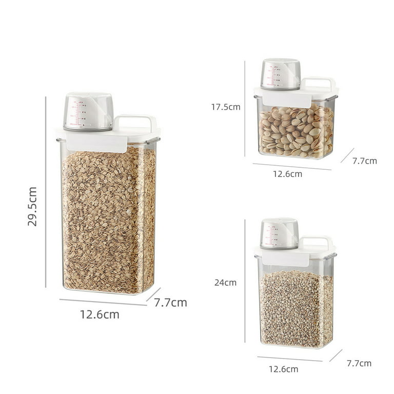 Grofry Airtight Food Storage Container Kitchen Pantry Square Cereal  Organizer Bottle M 