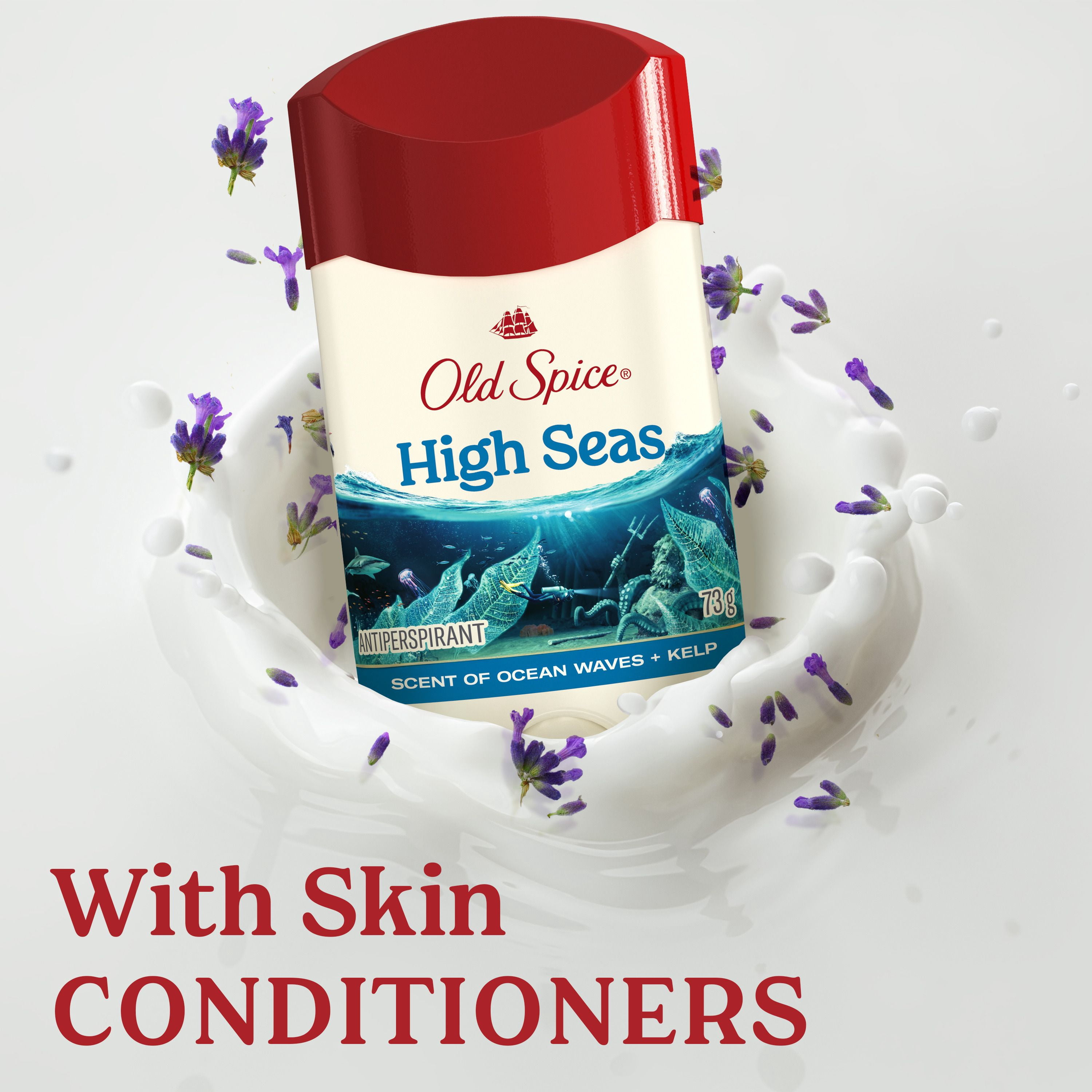 Antisudorifique et désodorisant Old Spice pour hommes, High Seas, parfum de vagues océaniques et algues, fraîcheur durable 24/7