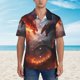 thumbnail image 2 of Balery Fire Sky Dragon Camisas hawaianas de manga corta para hombre, camisas playeras de corte holgado, camisas de vacaciones con botones,Small, 2 of 7