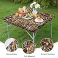 thumbnail image 4 of Reed Camo Dry Plants Pattern Square Fitted Tablecloth with Elastic Edge,Square Table Cover,Washable Elastic Table Cover for Home Kitchen Party Decor 34"x34", 4 of 6