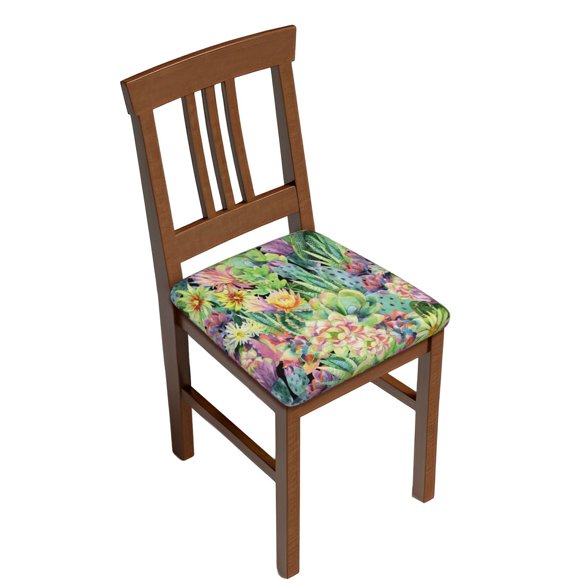 Disketp Watercolor Blooming Cactus for Square Chair Cushion Covers for Hotel, Bedroom, Office,Machine Washable-Four Pieces