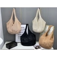 thumbnail image 3 of Granjero Gordo Bolso de mano tejido y bolsas de cosméticos, bolso de mano tejido elegante de playa de verano, bolso de hombro de 19,69 x 12,2 pulgadas (blanco), 3 of 4