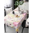thumbnail image 2 of Happy Easter Rectangle Tablecloth, Spring Farmhouse Easter Bunny Eggs Floral Waterproof & StainResistant Tablecloth, Washable Oil-proof Table Cover for Dining/Party/Wedding/Camping/Buffet 60x120 In, 2 of 9