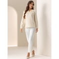 thumbnail image 4 of DARING DIVA Women's  Elegant Keyhole Neck Long Sleeves Top XS Champagne, 4 of 6