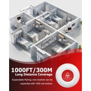 CallToU Wireless Calling System, 10 Waterproof Call Buttons with Display Receiver, Caregiver Pager for Clinic, Nursing Home, Restaurant