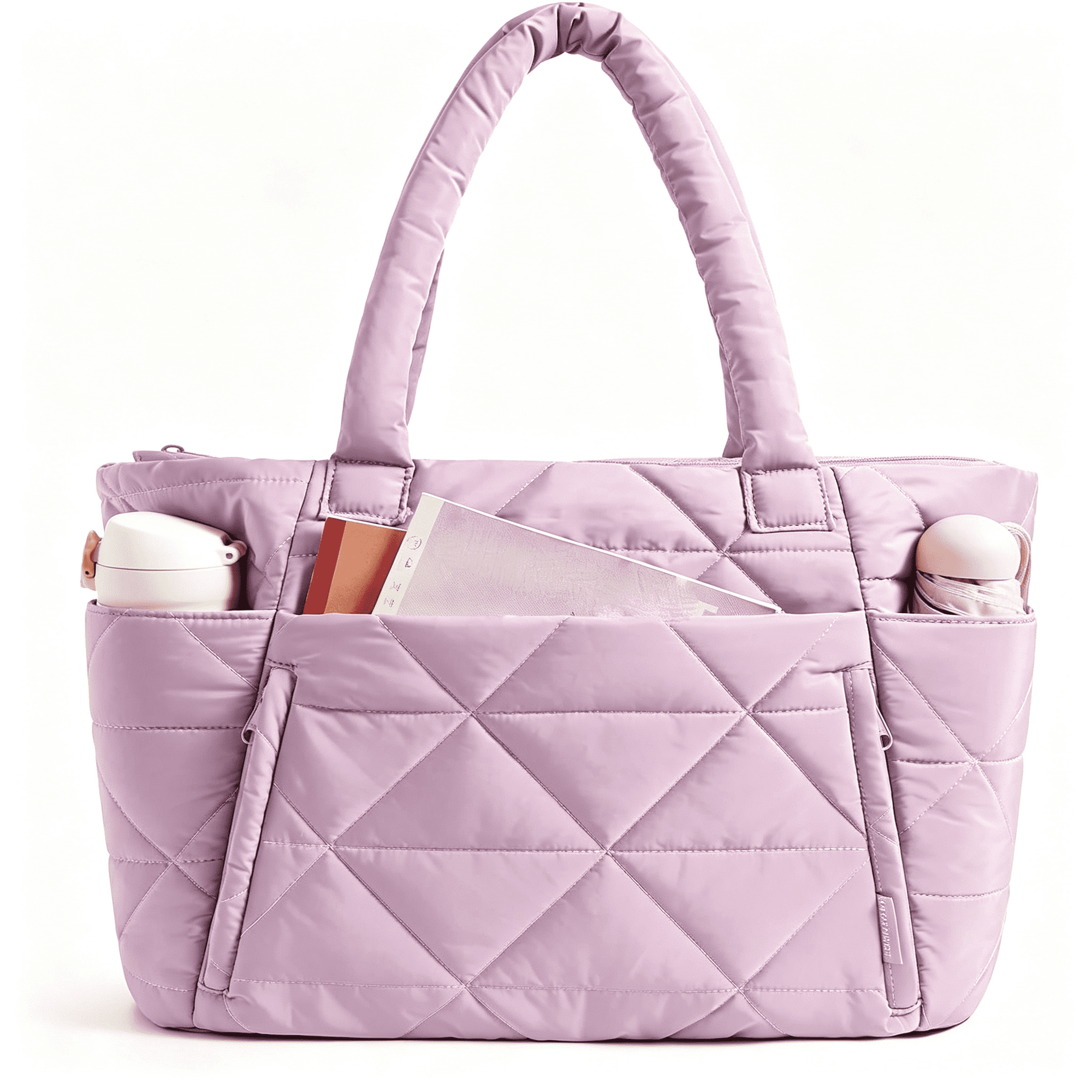 AOMRCOL Tote Bag for Women,Puffer Tote Bag for Work Large Shoulder Bag|Lightweight Quilted Tote Handbag,20L Work Tote for 15.6" Laptop,Teacher Nurse Diaper Tote Bag for Travel Gym College