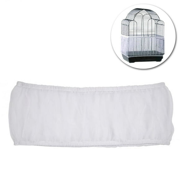 CIMAXIC Pet Products Mesh Bird Catcher Net Cover Shell Skirt for Bird Cages Size L (White),25.59"X11.81"X0.12"