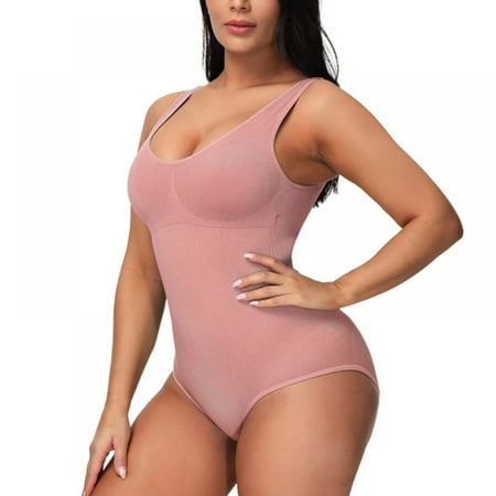 

Popvcly Women Shapewear Waist Training Slim Jumpsuit Seamless Underwear Bean Paste S