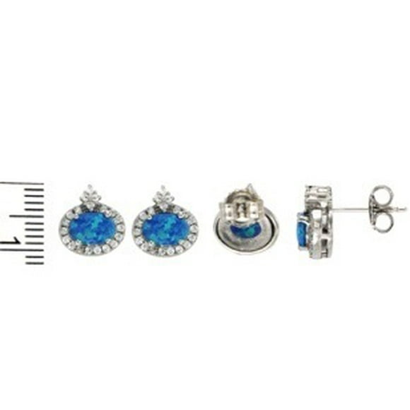 QUINTESSENTIAL Boucles d'Oreilles Cristal & Bleu