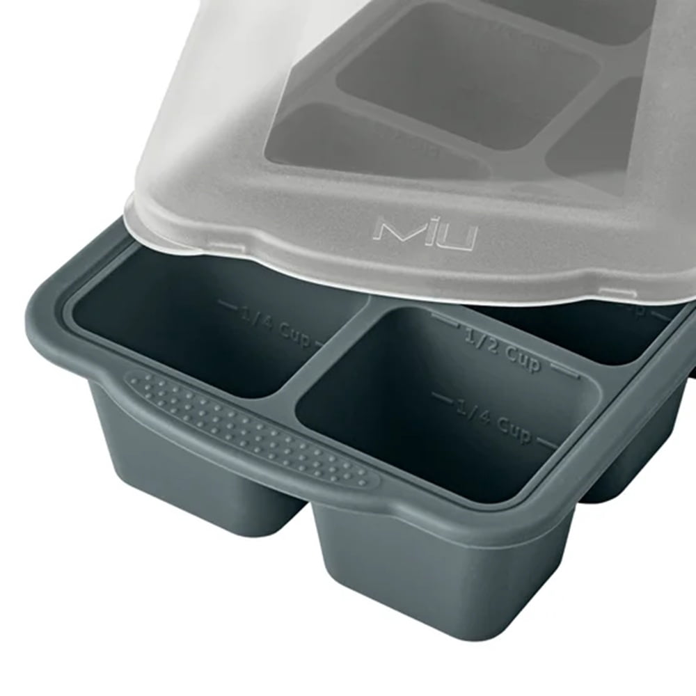 MIU Silicone Freezer Trays with Lids, 5-Pack – Flexible BPA-Free Silicone Freezing Molds for Meal Prep, Baby Food, Sauce & Herb Storage, Stackable Freezer Containers