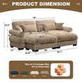 thumbnail image 4 of TUANLUO 93.7" U-Shape Sectional Couch for Living Room, Oversized Sectional Sofa with Ottoman, Velvet 2-Seater Sofa Upholstery Tufted Sofa with Round Armrests, Camel, 4 of 9