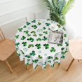 thumbnail image 2 of St Patricks Day Tablecloth Round 60×60 Inch, Spring Watercolor Luck Shamrock Tablecloth Lucky Clover Washable Table Cover for Party Picnic Dinner Decor, 2 of 6