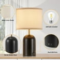 thumbnail image 2 of Natyswan Touch Control Table Lamps Set of 2, Modern Bedside Lamp with 2 USB Ports, 3-Way Dimmable Black Nightstand Lamp with Fabric Shade for Living Room Bedroom Office Dorm (LED Bulbs Included), 2 of 7