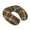 thumbnail image 2 of KLL khaki coffee plaid Pattern Memory Foam Cervical Neck Pillow Versatile U-Shaped Pillows for Home/Office/Camping/Travelling/Soft Washable Cover, 2 of 8