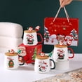 thumbnail image 1 of Vaidha Christmas Gift Mug With Lid Spoon High Value Santa Claus Reindeer Ceramic Cup, 1 of 7
