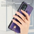 thumbnail image 4 of Dteck for Samsung Galaxy A21S (6.5" 2020) Zipper Wallet Case, Shockproof with Card Holders Flip Premium PU Leather Card Slots with 360°Rotation Ring Stand Protective Phone Cover, purple, 4 of 8