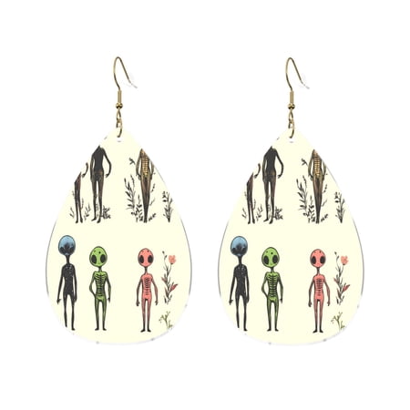 Drop Shaped Acrylic Earrings Modern Chic Dangle Earrings For Sensitive Ears Easy To Wear For Girlfriend Wife Friend Alien Being