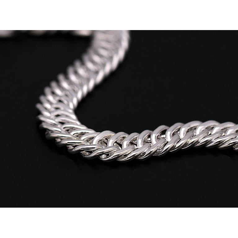 S99 Sterling Silver Cuban Chain Bracelet for Men, Hip-hop S99 Sterling Silver Cuban Chain Bracelet for Men, Hip-hop