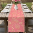 thumbnail image 4 of Ocean Conch Shell Table Runner 72 Inches, Coastal Seahorse Coral Bows Retro Pink Bed Runner Dresser Scarves Tabletop for Indoor Outdoor Parties/Ceremony/Banquet, 14" x 72", 4 of 9
