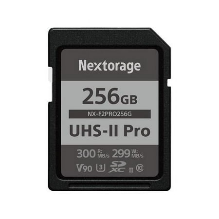 Image of Nextorage NX-F2PRO256G 256GB SDXC UHS-II Pro Max 300R-299W MBs Class 10 V90 Memory Card