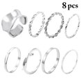 thumbnail image 2 of Bague Femmes Mode en Métal 8PCS Coréen Style Doigt Anneau Joint Anneau, 2 of 9