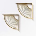thumbnail image 1 of Gold Fan-Shaped Triangle Shelf Bracket Metal Floating Shelf Bracket, 2 Pack Wall, 1 of 5