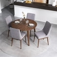 thumbnail image 4 of Allora 5-Piece Mid-Century Modern Dining Set with 4 Fabric Dining Chairs in Grey, 4 of 6