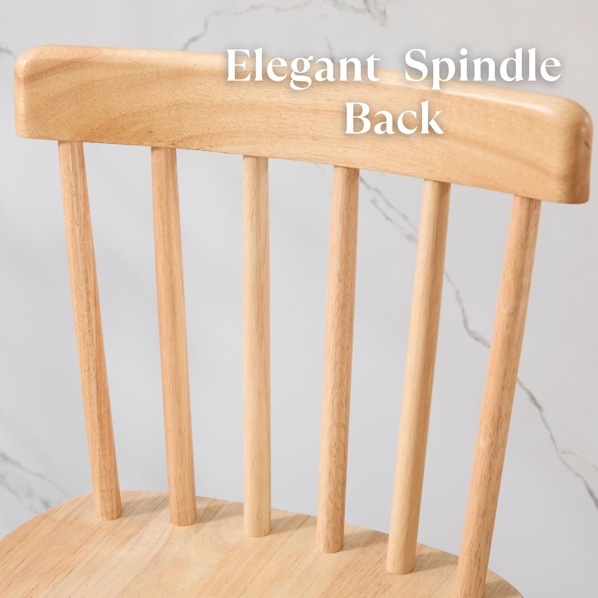 Dayalane Windsor Bar Stools Set of 2, 26" Farmhouse Wooden Counter Height Barstools with Spindle Back & Footrest, Armless Kitchen Island Stools for Bistro, Pub, Breakfast Bar,Natural