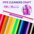 thumbnail image 2 of 300 PCS Pipe Cleaners, 30 Colors Chenille Stems for Crafts, 12" 6mm Fluffy Pipe Cleaners for DIY Flower, Animal Crafts, Art Supplies, Classroom, 2 of 8