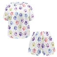 thumbnail image 4 of Yuyamidu Dog Paws Printed Womens Pajama Set Short Sleeve Pjs Sets 2 Piece Lounge Set Comfy Shorts Sleepwear with Pockets PJ Set, White, 4 of 7