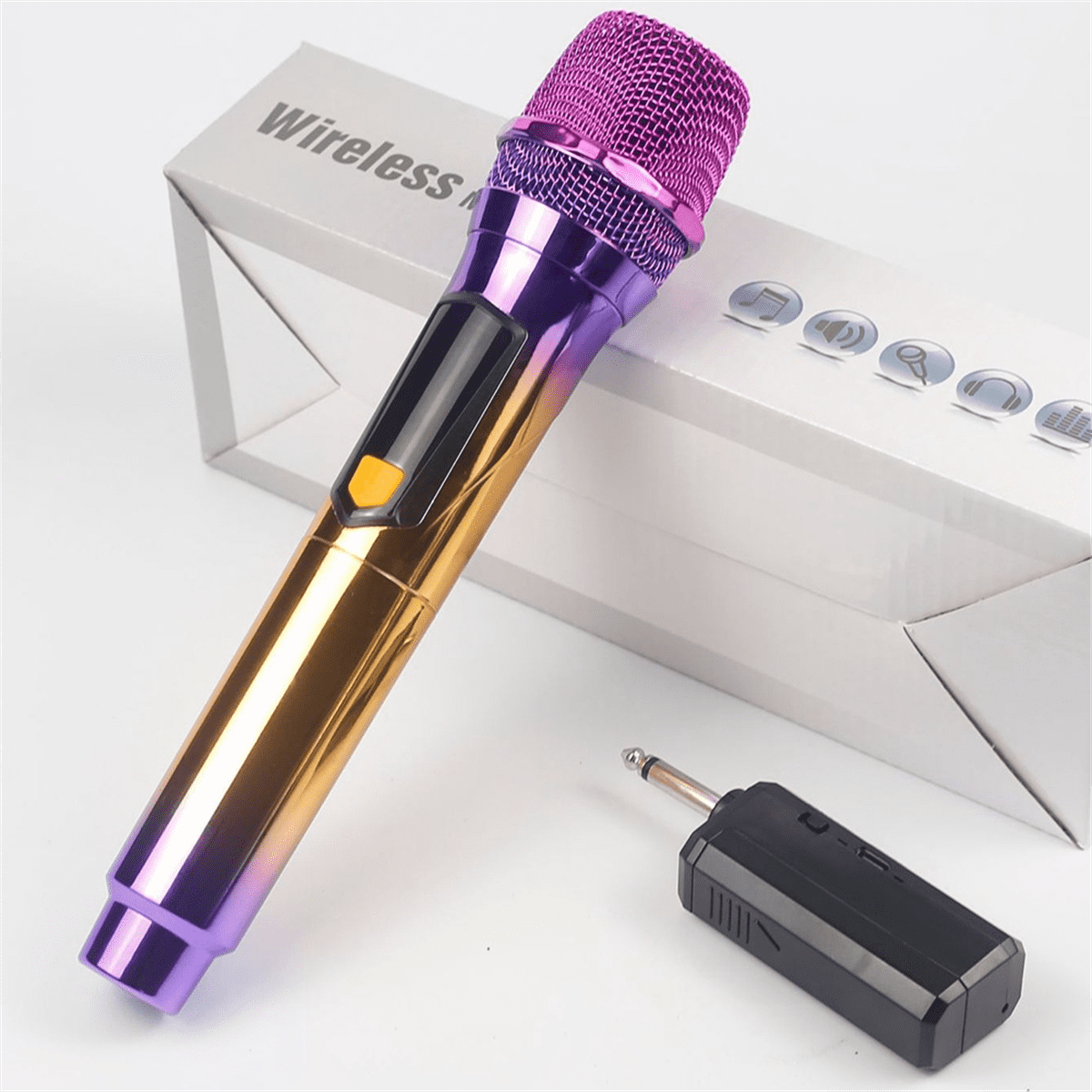 2.4G Dynamic Handheld Wireless Microphone Home Singing Stage Performance Audio Sound Card Karaoke Universal Microphone,2 x Microphones 1 x English instruction manual 1 set x accessories