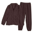 thumbnail image 1 of Chbgutlmr Pyjama pour Femmes Ensemble Hiver Épais en Molleton Chaud Veste à Fermeture Éclair Ample Confortable Pantalon de Pyjama Tenue d'Intérieur Ensemble 2 Pcs, 1 of 6