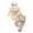 Khaki, variant on Xudanell Baby Girl Outfits Daddys Girls Ruffle Long Sleeve Romper Top Pants Headband Fall Winter Clothes (Khaki, 0-3 Months)