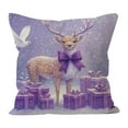 thumbnail image 2 of Almohada de Navidad con Palomas Y Diseños Morados Lino Suave Lavable para Sofá Cama Regalo de Decoración de Vacaciones, 2 of 5
