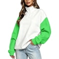 thumbnail image 3 of Jsaierl 1/4 Zip Sweatshirts for Women Plus Size Color Block Collared Sweatshirt Oversized Sweater Soft Long Sleeve Shirts Early Fall Fashion S-2XL, 3 of 6
