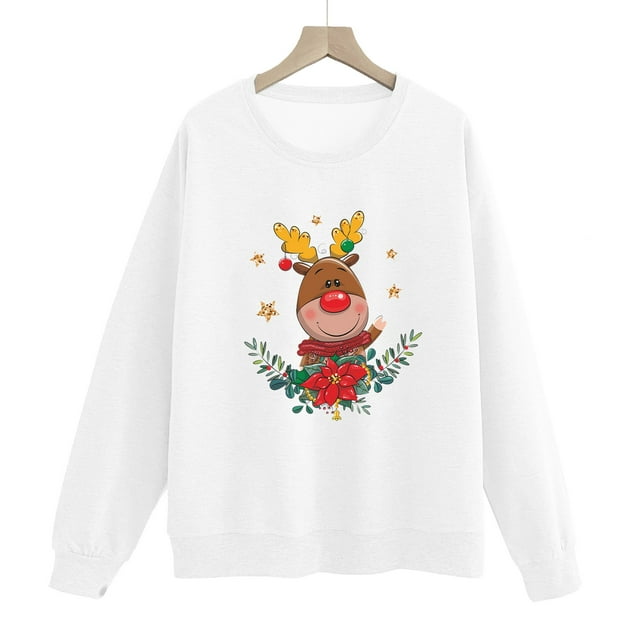 Fesfesfes Ugly Christmas Sweater New ladies O-Neck Xmas Sweater Deer ...