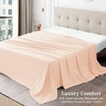 thumbnail image 3 of 600 Thread Count Egyptian Cotton Flat Sheet – 1 Piece, Solid Peach Twin XL Size (70" x 102"), 3 of 5