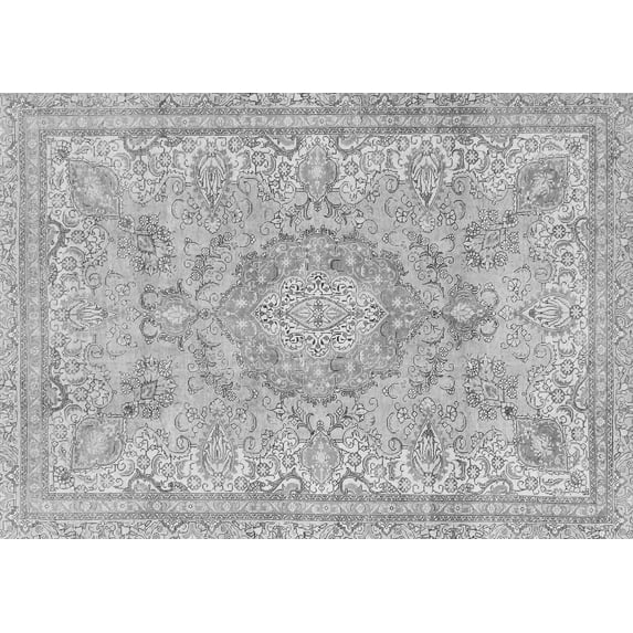 Ahgly Company Indoor Rectangle Abstract Gray Modern Area Rugs, 5' x 7'