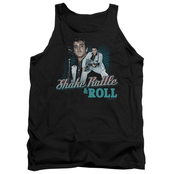 Elvis Presley Shake Rattle & Roll Adult Tank Top Black