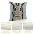 thumbnail image 4 of YINGXI  Happy Easter Bunny Egg Decorative Throw Pillow Covers, Hello Peeps Religious Pink Stripe Rabbit Porch Home Decor, Floral Wreath Farmhouse Outdoor Sofa Couch Cushion Case 18x18in, 4 of 5