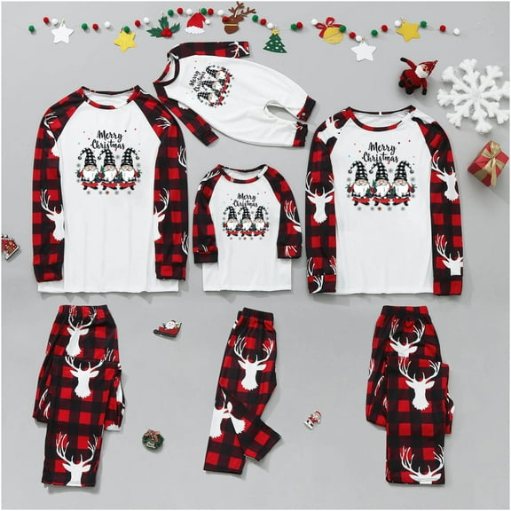 Odeerbi Christmas Pajamas for Family Holiday Long Sleeve Family Christmas Pajamas Matching Sets Kids Printed Parent Child Loungewear Set Two-Piece Sleepwear Xmas PJs Set Camouflage