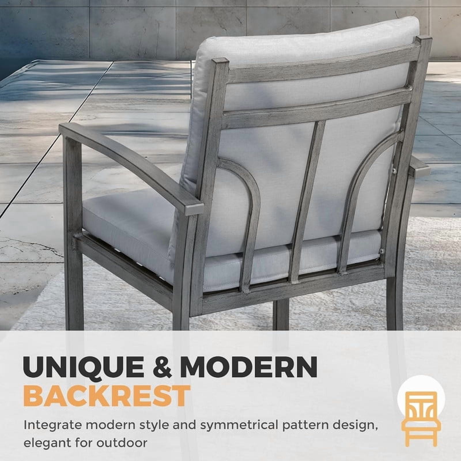 9-Piece Patio Outdoor Dining Set - All Aluminum Patio Table and Chairs Set for 8 Includes 1 Rectangular Dining Table, 6 Dining Chairs and 2 Swivel Chairs