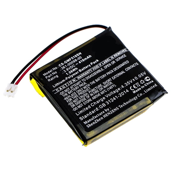 Replacement Battery for Garmin 361-00098-00,3.8V/410mAh