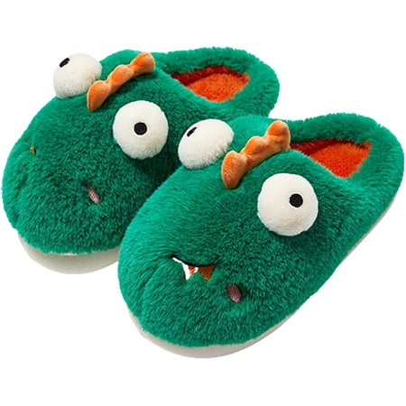 

CoCopeanut Unisex Big Eye Dinosaur Slippers Plush House Soft Sandals Indoor Outdoor 2022 Winter
