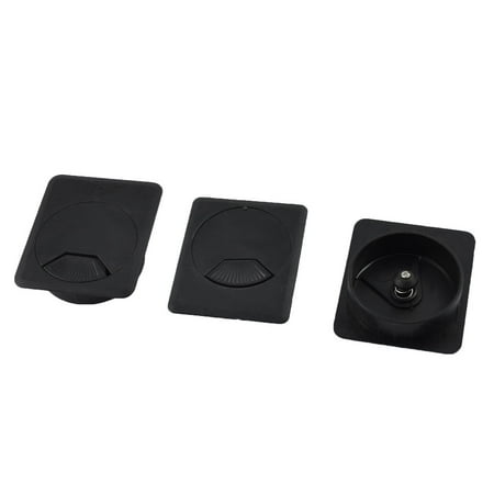 3pcs 69 X 60 X 16mm Plastic Office Desk Rectangle Grommet Wire
